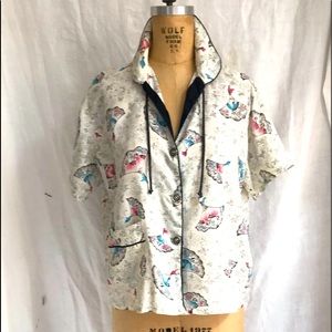 Vintage 40’s Fan Print Top